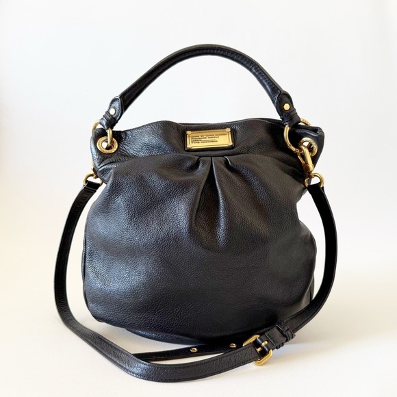 Marc By Marc Jacobs Bag Classic Q Hillier Pebbled Leather Hobo Minimalist Black - Picture 4 of 16